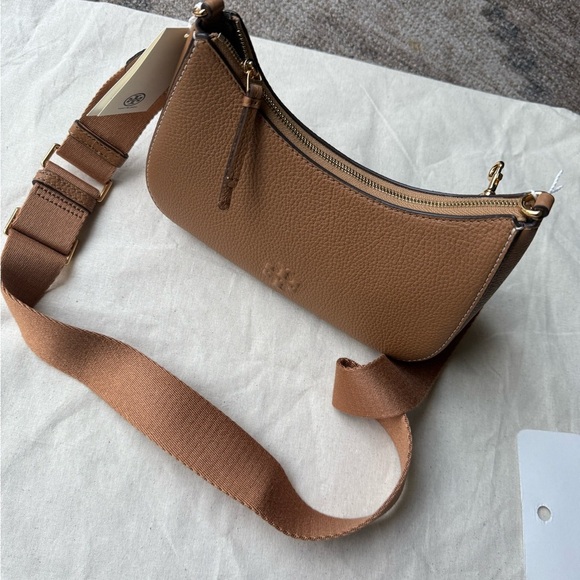 New ToryBurch THEA CONVERTIBLE CROSSBODY TIRAMISU 2 straps - Picture 2 of 11